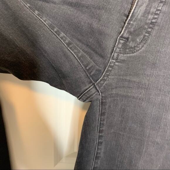 Madewell 9” High Riser Skinny Skinny Jean Black Wash Raw Hem Denim Size 24 - Picture 5 of 9